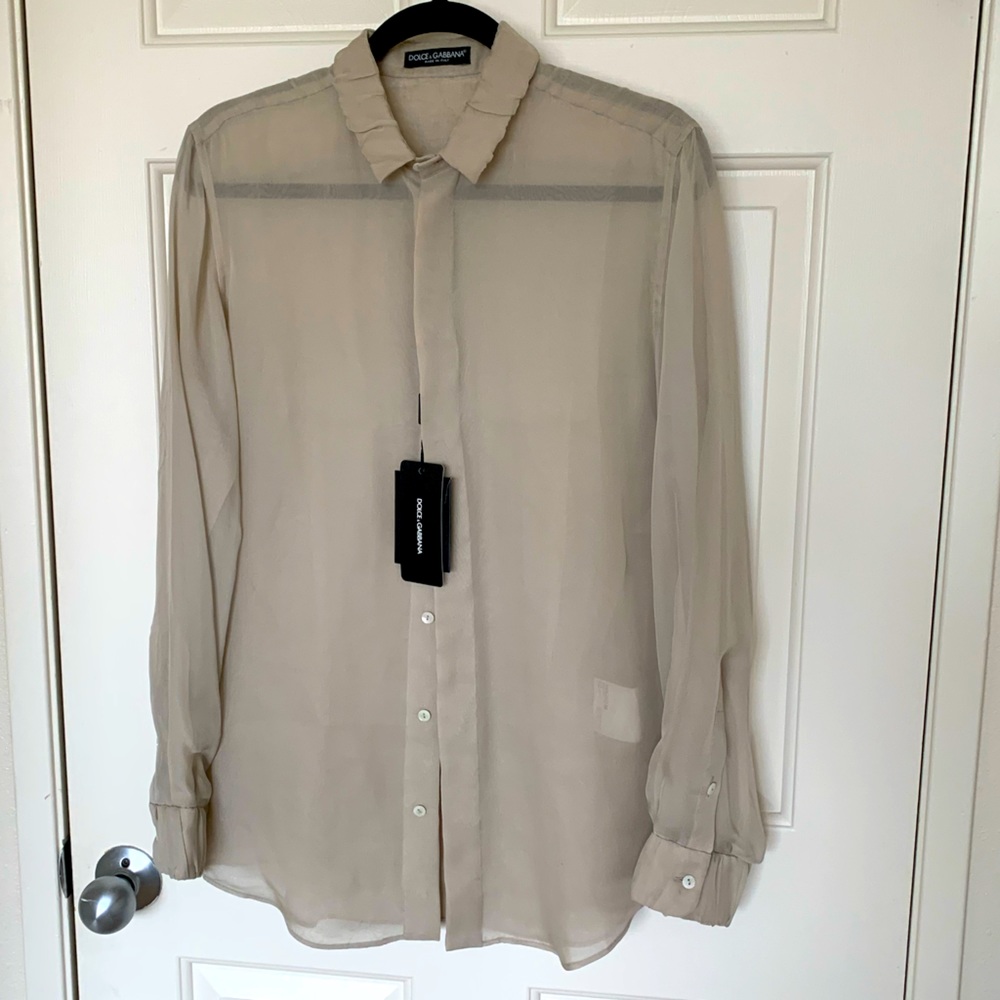 Dolce & Gabbana 100% Silk Sheer Shirt Blouse